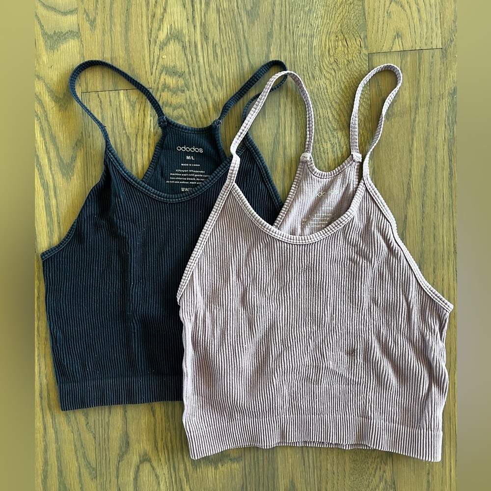 Ribbed Tank Tops in Lavender and Navy